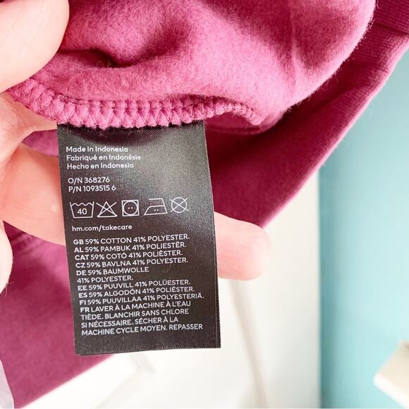 H&M Oversized Long Beach Spellout Half Zip Stand Up Collar Dropped Shoulder NWT - Picture 15 of 16